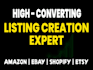 do listing creation for amazon, ebay, shopify, walmart, and tiktok