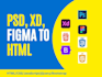 convert figma, xd, psd to html, css and bootstrap