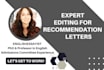 edit recommendation and reference letters