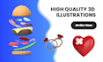 create 3d amazing illustrated icons for your website or app
