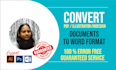 convert PDF, illustrator, indesign files into word document