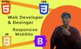 develop a resposive website with HTML, CSS and javascript