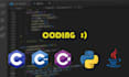 do c, cpp, c sharp, java and python programming project