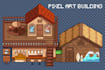 draw pixel art building illustration