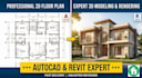 create a 2d floor plan in autocad and a 3d model in revit
