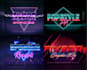 do synthwave 3d 80s logo in gold and metallic chrome effects