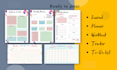 design journal, tracker, monthly, weekly and daily planner