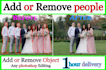 do add or remove people, objects, and remove background in photoshop