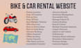 create a bike and car rental website
