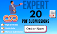 do PDF submissions to 20 sharing sites