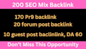 do submit 200 seo mix backlinks