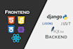 develop python fullstack django website frontend and backend