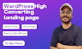 build a responsive wordpress landing page design, sales funnel, homepage design