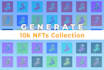 bulk generate nfts 10k nft art generation metadata json