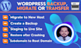 backup, migrate or transfer your wordpress website