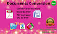 convert PDF to word or excel and word to PDF