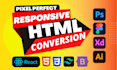 convert figma to html css, bootstrap, tailwind, psd to html, responsive website