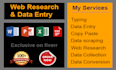 do web research linkedin data entry