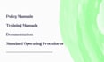 write standard operating procedure and policy manual
