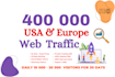 send organic web traffic from USA and europ