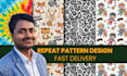 do kids animals, batik, tribal, and leopard repeat pattern design for textile