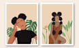 draw a minimalist flat vector portrait