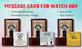 design message card for shine on watch box