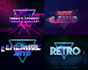 make digital 80s retro style text logo of synthwave effects
