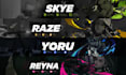 design a valorant banner and logo for youtube, twitch, and twitter