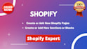 create, update or add new sections, pages, blocks in the shopify theme store