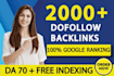 2000 high quality contextual SEO dofollow backlinks