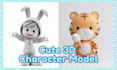 create 3d cute character modeling for mascot and animation