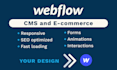 create a modern webflow cms website or ecommerce