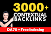 3000 highquality contextual SEO dofollow backlinks whitehat linkbuilding service