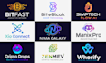 do modern minimalist startup, tech, and crypto logo design