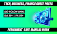 do tech guest post, business guest post, finance guest post