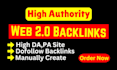 build high quality web 2 0 backlinks
