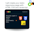create your static page with HTML CSS and javascript