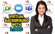 design a step and repeat style virtual zoom background