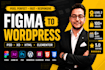 convert figma, PSD, xd to a responsive wordpress or HTML