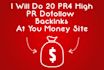do 20 PR4 high PR dofollow backlinks at your