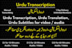 provide accurate urdu subtitles and transcription