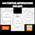 give 100 positive affirmations for kids