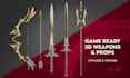 create 3d weapon models for games low poly, game ready, pbr