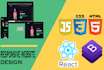 create responsive websites html css javascript react js
