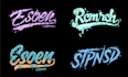 draw hand lettering melt style splash