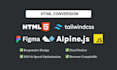 design figma to html website using tailwind css alpine js