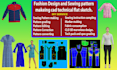 do fashion design and sewing pattern making cad technical flat sketch