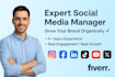be your social media marketing manager to grow your brand organically