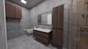 do realistic, modern, luxurious 3d bathroom design